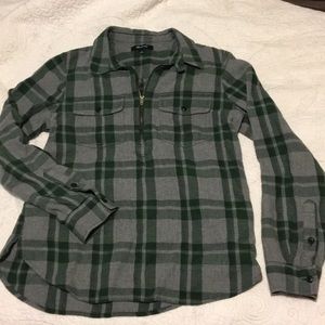 Madewell flannel zip up shirt